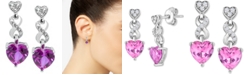 Macy's Women's Heart infinity Earrings in Sterling Silver